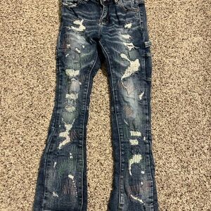 Kids Distressed Blue Jeans